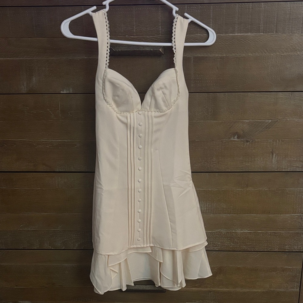 Oh Polly Cream Mini Dress